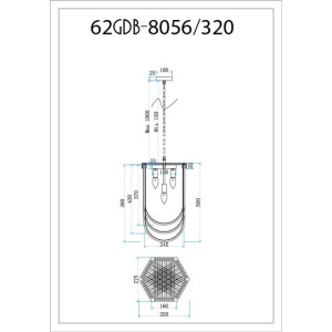 Подвесная люстра  62GDM-8056-320