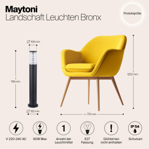 Наземный светильник Bronx O576FL-01B