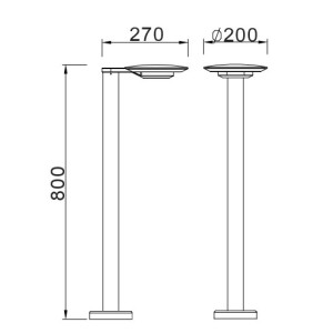 Наземный светильник  W2257S-800 Gr