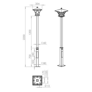 Наземный фонарь Теоло 350-41/bs-06
