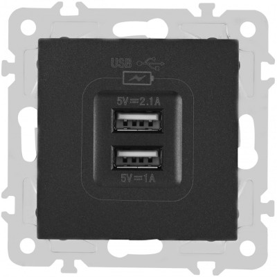 Розетка am-206 206.46-1.black